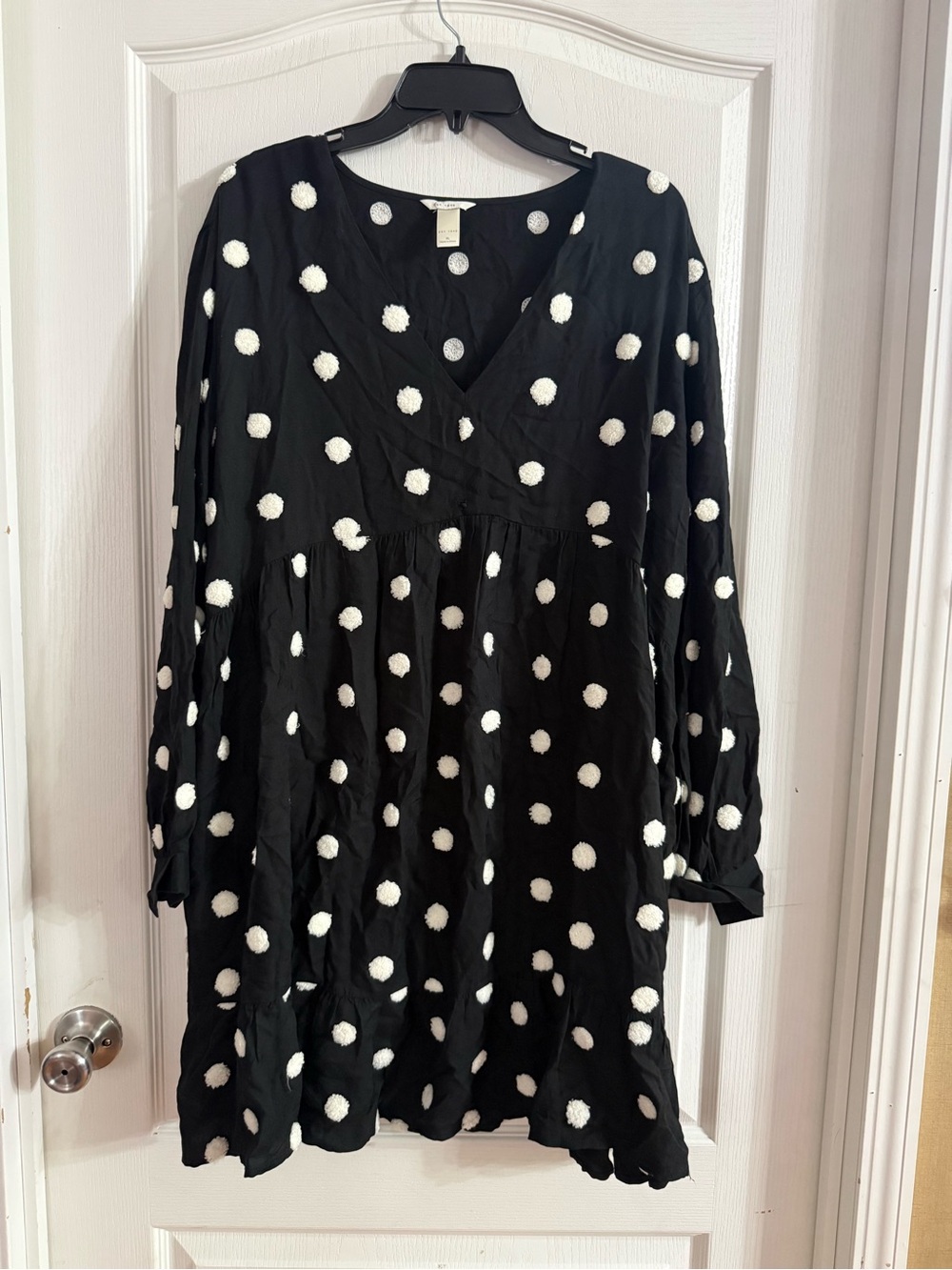 Cato Women’s Black Polka Dot Boho Shift Dress Sz XL. AG-231